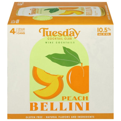 Tuesday Cocktail Club Peach Bellini 4-12 Fl Oz In Cans - 4-12 FZ - Image 2