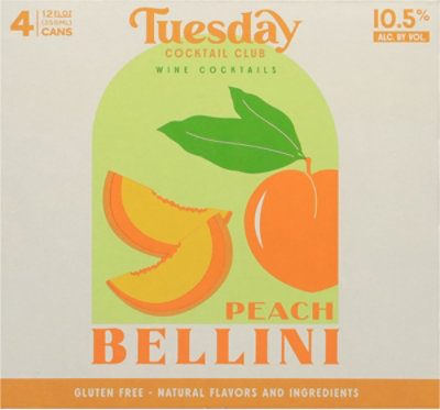 Tuesday Cocktail Club Peach Bellini 4-12 Fl Oz In Cans - 4-12 FZ - Image 3