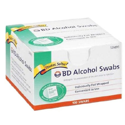 BD Alcohol Swabs, Non-woven Gauze, Isopropyl Alcohol, 70% Strength, Individual Packet, Alcohol Scent, 0.75 Inch x 1 Inch, Non-sterile, 1200 Count, Case - Image 1