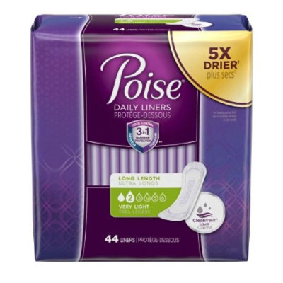 Poise Daily Liners, Adult, Female, Disposable, Polyacrylate Core, Very Light Absorbency, One Size Fits Most (8.5 Inch Length), 264 Count, Case - Image 1