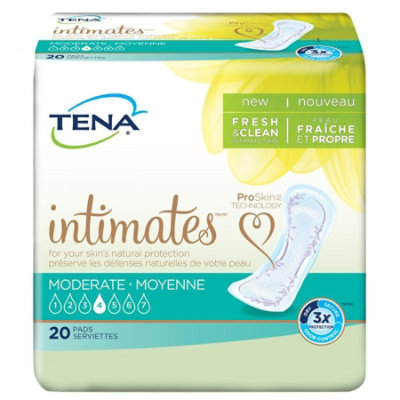 TENA Intimates Pads, Adult, Female, Disposable, Dry-Fast Core, Moderate Absorbency, One Size Fits Most (11 Inch Length), 120 Count, Case - Image 1