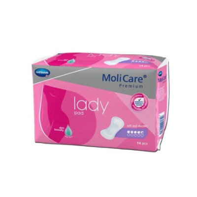 MoliCare Premium Lady Pads, Adult, Disposable, Polymer Core, Moderate Absorbency, One Size Fits Most (13 Inch Length), 168 Count, Case - Image 1