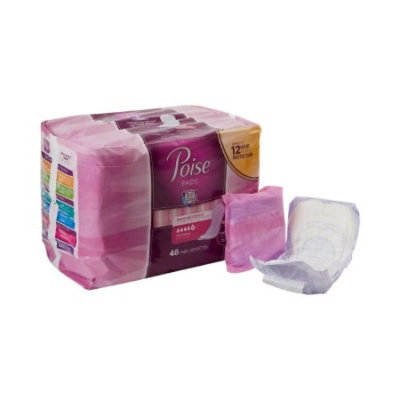 Poise Pads, Adult, Female, Disposable, Absorb-Loc Core, Heavy Absorbency, One Size Fits Most (12.9 Inch Length), 48 Count, Pack - Image 1