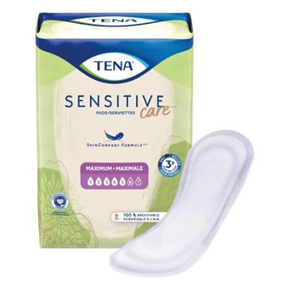 TENA Sensitive Care Pads, Adult, Female, Disposable, Dry-Fast Core, Heavy Absorbency, 13 Inch Length, 84 Count, Case - Image 1