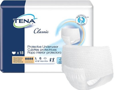 TENA Classic Underwear, Large, Adult, Unisex, 45 to 58 Inch Waist / Hip, Disposable, Moderate Absorbency, 72 Count, Case - Image 1