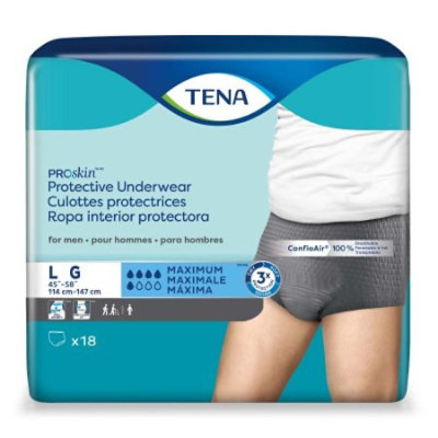 TENA ProSkin Underwear, Adult, Male, Pull-on with Tear Away Seams, Disposable, Moderate Absorbency, Large, 72 Count, Case - Image 1