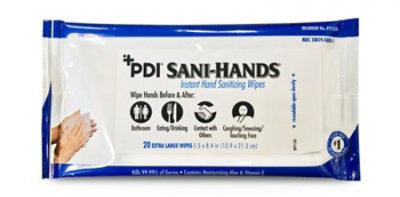 PDI Sani-Hands Instant Hand Sanitizing Wipes, 70% Strength, Ethyl Alcohol, Scented, Resealable Soft Pack, 20 Count, Pack - Image 1