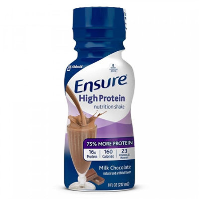 Ensure High Protein Nutrition Shake, Chocolate, 8 ounce Bottle, Ready to Use, 1 Count, Each - Image 1
