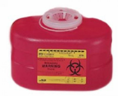 Becton Dickinson Red Sharps Container, 5 x 8 x 5 Inch (Each), 1 Count, Each - Image 1