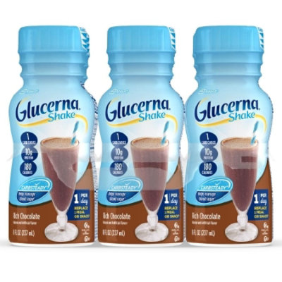 Glucerna Shake, Rich Chocolate, 8 ounce Bottle, Ready to Use, 24 Count, Case - Image 1