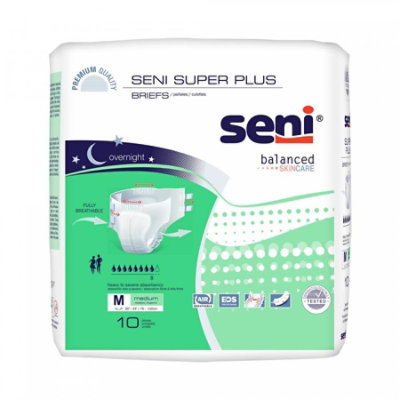 Seni Super Plus Briefs, Medium, 10 Count, Pack - Image 1