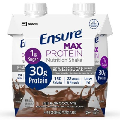 Ensure Max Protein Nutrition Drink - Milk Chocolate - 12 Bottles Total (11 Fl oz Per Bottle) - Image 1