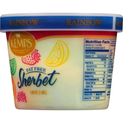 Kemps Fat Free Rainbow Lime Orange Lemon Sherbet - 1.69 Qt. - Image 6