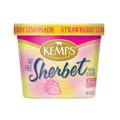 Kemps Strawberry Lemonade Fat Free Sherbet - 54 Fl. Oz - Image 1