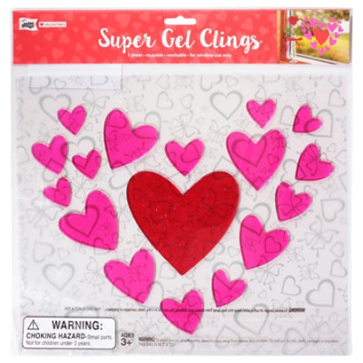 Mello Smello Hearts Super Gel Clings 12 x 12 Inch- Each - Image 1