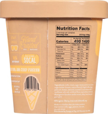 Scoops On Tap Ice Cream Butterscotch Toffee - 16 Oz - Image 6