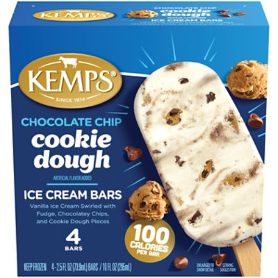 Kemps Chocolate Chip Cookie Dough Ice Cream Bars - 4 Count - Image 3