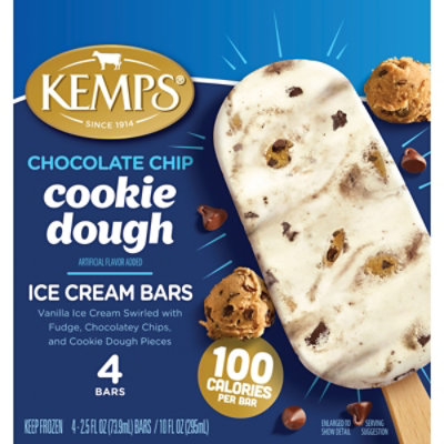 Kemps Chocolate Chip Cookie Dough Ice Cream Bars - 4 Count - Image 2