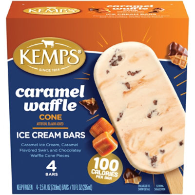 Kemps Caramel Waffle Cone Ice Cream Bars - 4 Count - Image 3