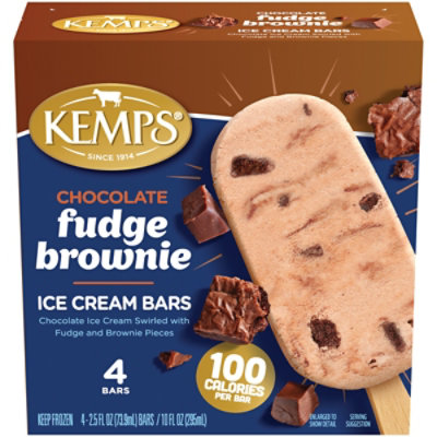 Kemps Chocolate Fudge Brownie Ice Cream Bars - 4 Count - Image 3