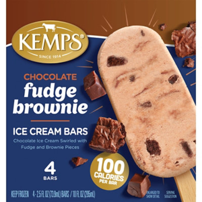 Kemps Chocolate Fudge Brownie Ice Cream Bars - 4 Count - Image 2