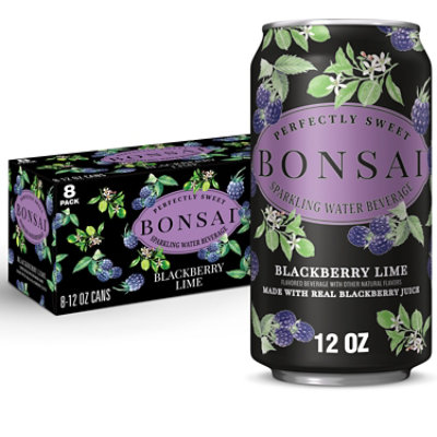 Bonsai Blackberry Lime Sweetened Sparkling Water Cans - 8 - 12 Fl. Oz. - Image 1