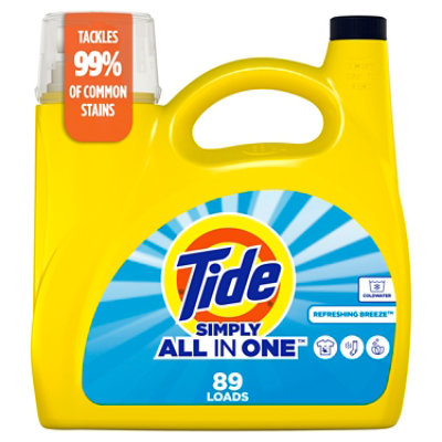 Tide Simply All In One Liquid Detergent, Refreshing Breeze - 117 Fl. Oz. - Image 1