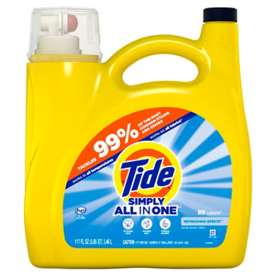 Tide Simply All In One Liquid Detergent, Refreshing Breeze - 117 Fl. Oz. - Image 2