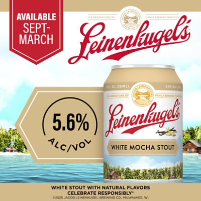 Leinenkugel's White Mocha Stout Beer 5% ABV Cans - 6-12 Fl. Oz. - Image 3