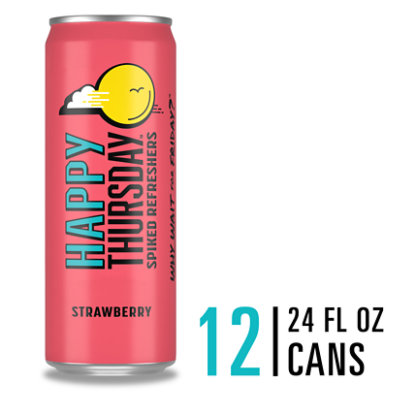 Happy Thursday Spiked Refreshers Strawberry - 24 Fl. Oz. - Image 1