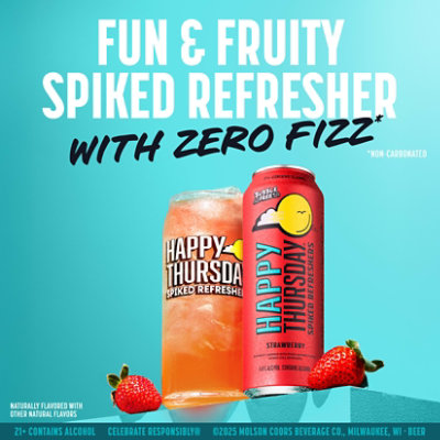 Happy Thursday Spiked Refreshers Strawberry - 24 Fl. Oz. - Image 3