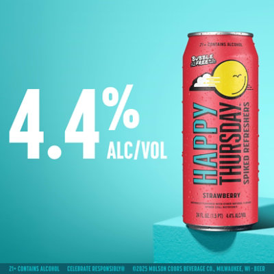 Happy Thursday Spiked Refreshers Strawberry - 24 Fl. Oz. - Image 4