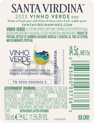 Santa Virdina Vinho Verde Wine - 750 Ml - Image 2