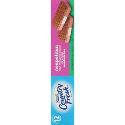 Dean's Country Fresh Ice Cream Sandwiches Neapolitan 12 Pack - 3.5 Fl. Oz. - Image 4