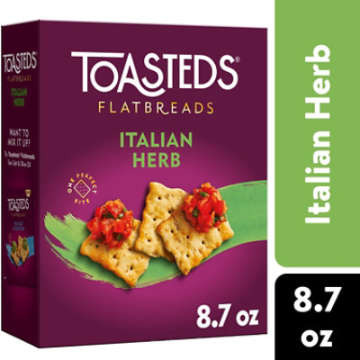 Toasteds Flatbreads Crackers Italian Herb Party Snacks - 8.7 Oz - Image 1