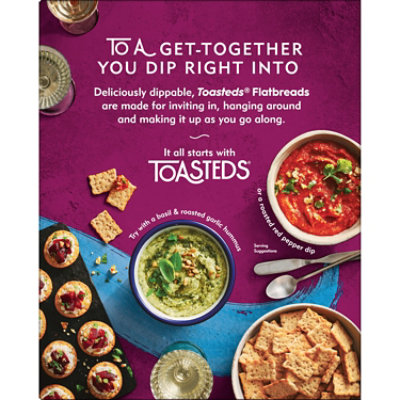 Toasteds Flatbreads Crackers Sea Salt and Olive Oil Party Snacks - 8.7 Oz - Image 8