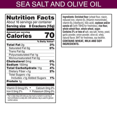 Toasteds Flatbreads Crackers Sea Salt and Olive Oil Party Snacks - 8.7 Oz - Image 6