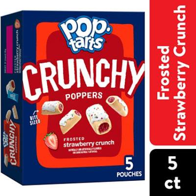Pop-Tarts Crunchy Poppers Frosted Strawberry Crunch Kids Snacks 5 Count - 5 Oz - Image 1