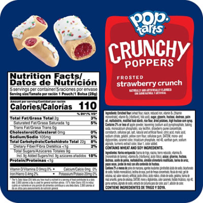 Pop-Tarts Crunchy Poppers Frosted Strawberry Crunch Kids Snacks 5 Count - 5 Oz - Image 2