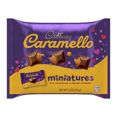 Cadbury Caramello Miniatures Milk Chocolate Caramel Valentine's Candy Bag - 7.5 Oz