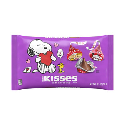 Hershey's Kisses Milk Chocolate Snoopy And Friends Valentine's Candy Bag - 9.5 Oz
