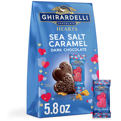 Ghirardelli Sea Salt Caramel Dark Chocolate Hearts - 5.8 Oz - Image 1
