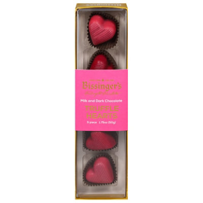 Bissinger Milk & Dark Truffle Hearts 5pc - 1.75 Oz - Image 3