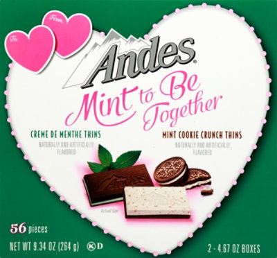 Andes Creme de Menthe Mint Cookie Crunch Valentines Gift Box - 9.34 Oz - Image 2