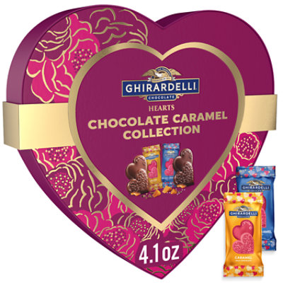 Ghiardelli Chocolate Caramel Hearts Collection Heart Gift - 4.1 Oz