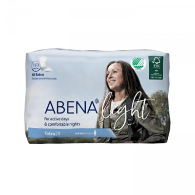 Abena Light Extra Bladder Control Pad, One Size, 13 Inch Length, Light Absorbency, Disposable, 10 Count, Bag - Image 1