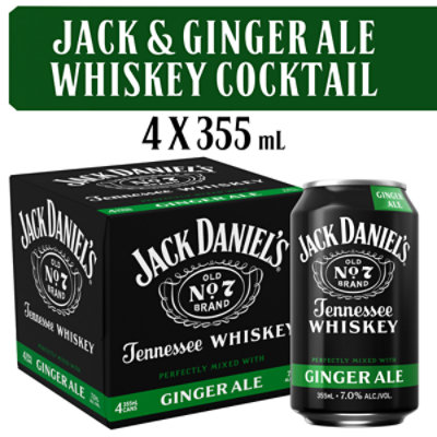 Jack Daniels And Ginger Ale 4 - 12 Fl. Oz. - Image 1