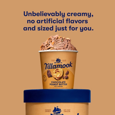 Tillamook Chocolate Peanut Butter Ice Cream - 16 Oz - Image 4