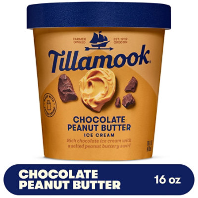 Tillamook Chocolate Peanut Butter Ice Cream - 16 Oz - Image 1