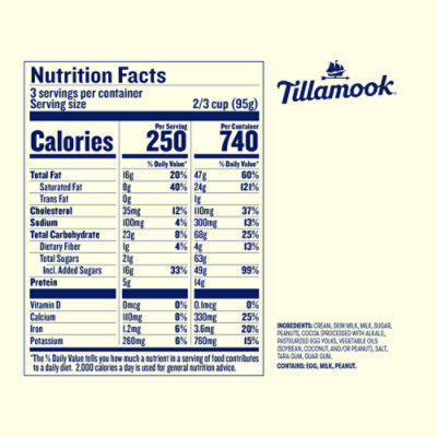 Tillamook Chocolate Peanut Butter Ice Cream - 16 Oz - Image 5